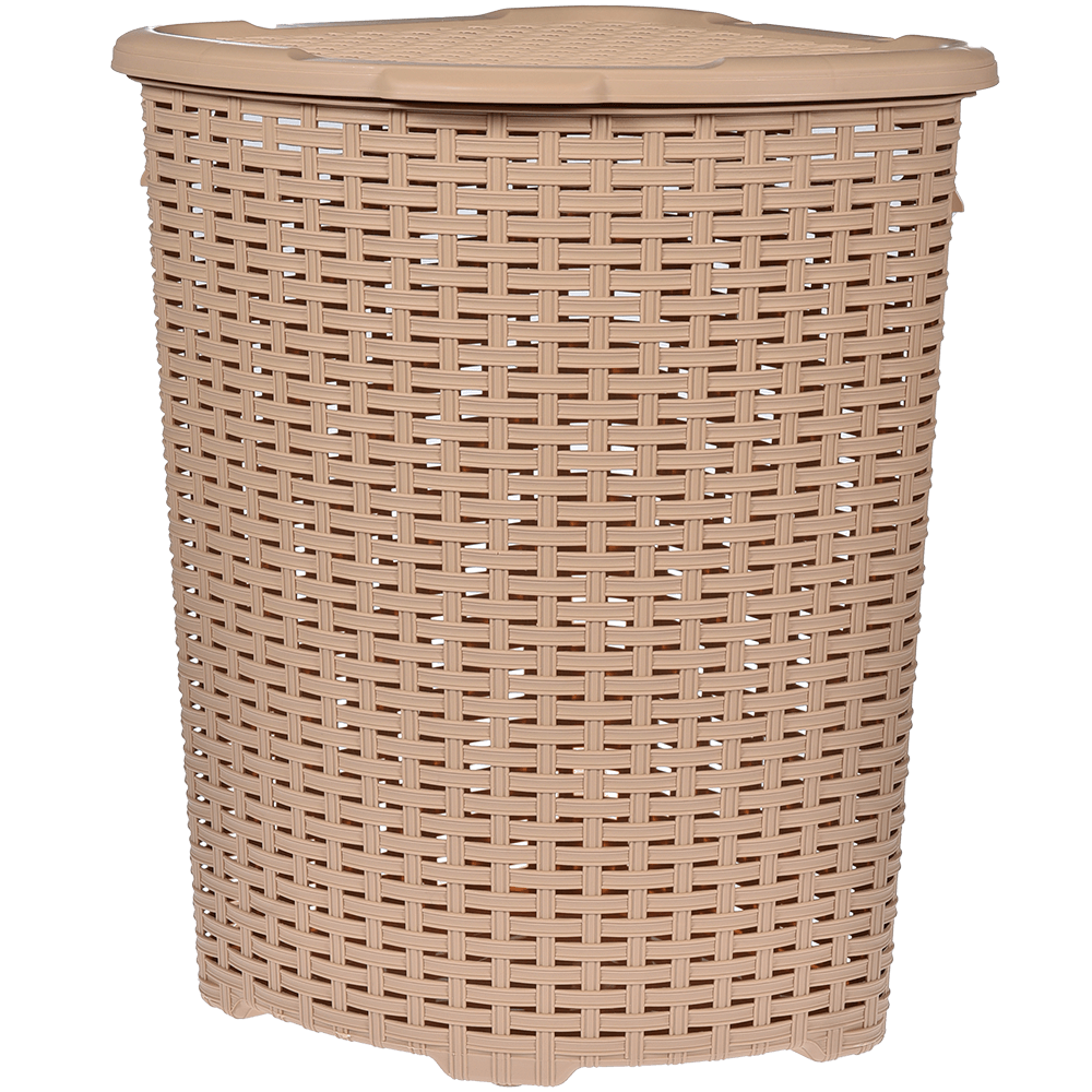 Oferte la Cos colt pentru rufe Inaplast Mara rattan, plastic, bej, 50 l, 49 x 41 x 59 cm