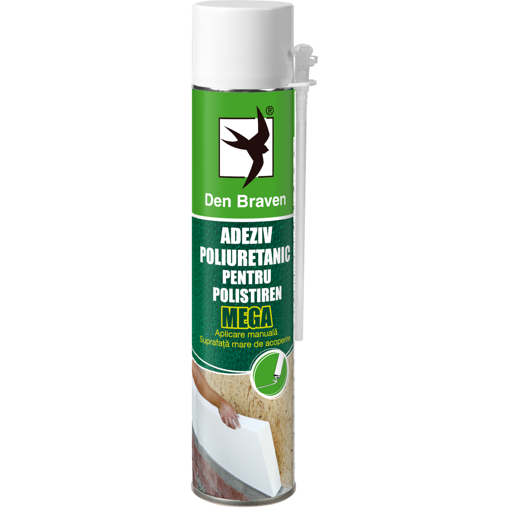 Oferte la Adeziv poliuretanic polistiren Den Braven, aplicator integrat, interior/exterior, 825 ml