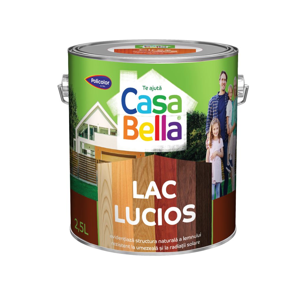 Oferte la Lac pentru lemn Casabella, Mahon inchis , pentru protectie, rezistenta UV, interior/ exterior, 2.5 l