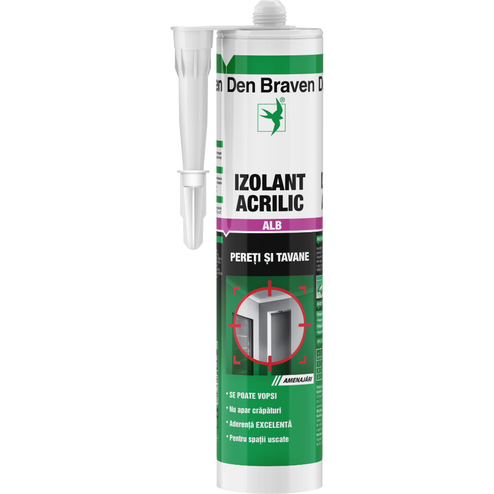 Oferte la  Izolant acrilic pentru pereti si tavane, Den Braven, interior, alb, 280 ml