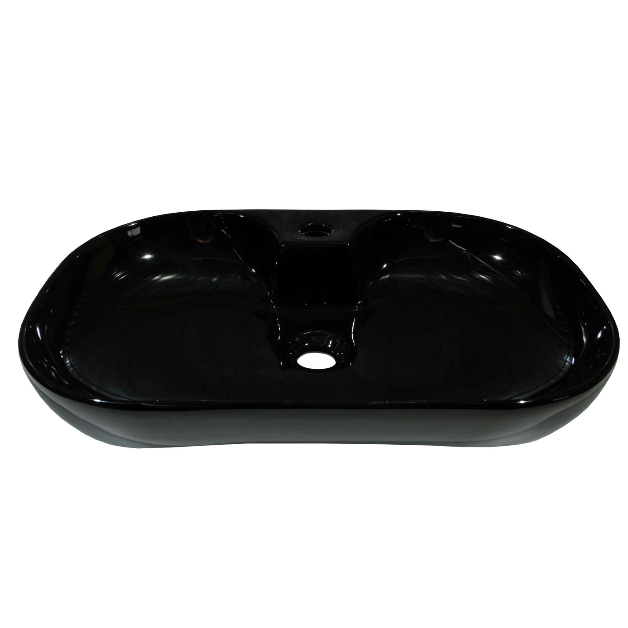 Oferte la Lavoar dreptunghiular Sanitop Blay, montaj blat, ceramica, negru, 62 x 41 x 12.5 cm