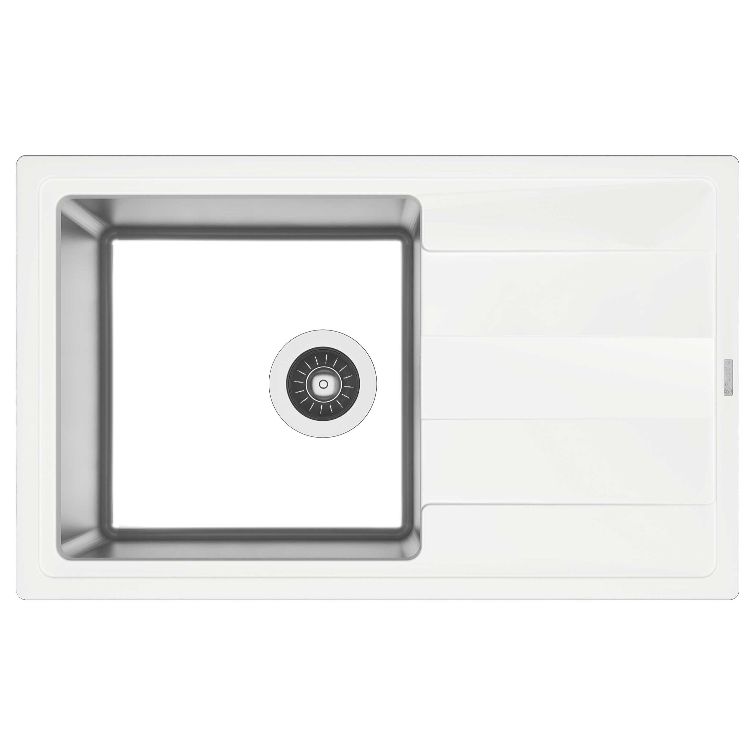 Oferte la Chiuveta bucatarie Florentina Combi, inox/compozit, 1 cuva, blat, 780 x 480 mm, alb