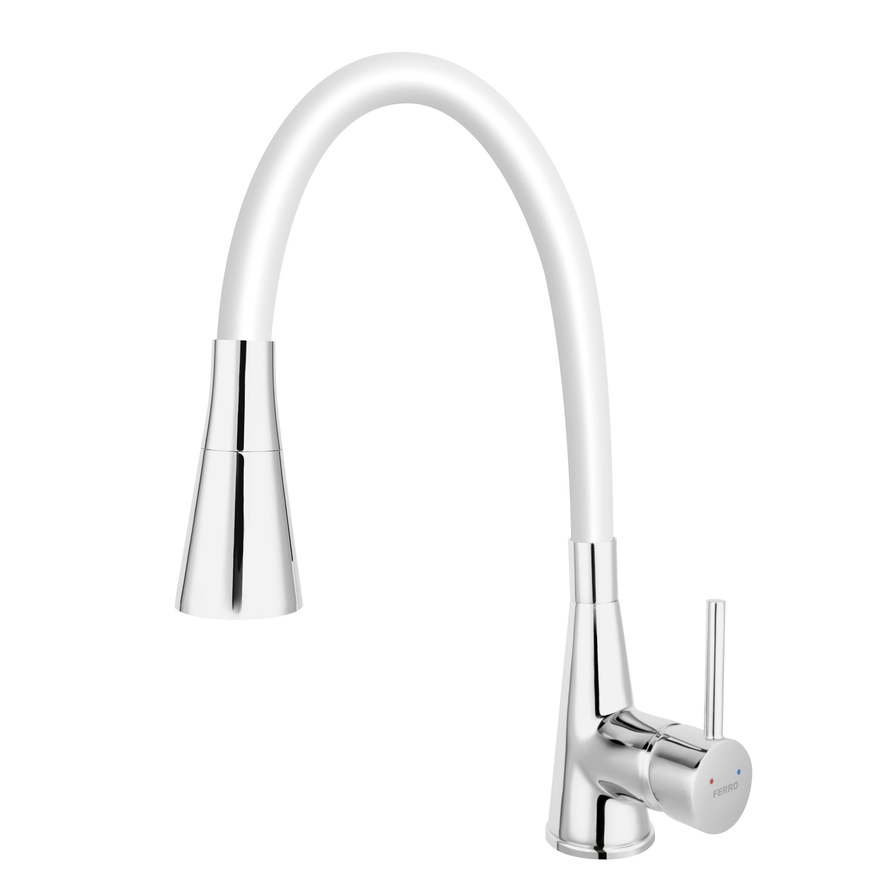 Oferte la Baterie stativa bucatarie Ferro Zumba II BZA42W monocomanda, alama, alb/crom, 35 mm