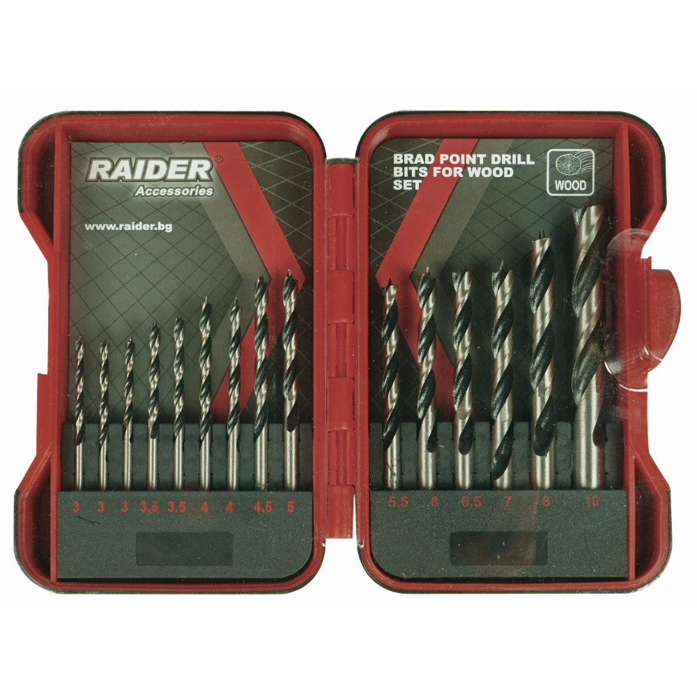 Oferte la Set 15 burghie Raider, mandrina standard, pentru lemn, 3-10 mm 