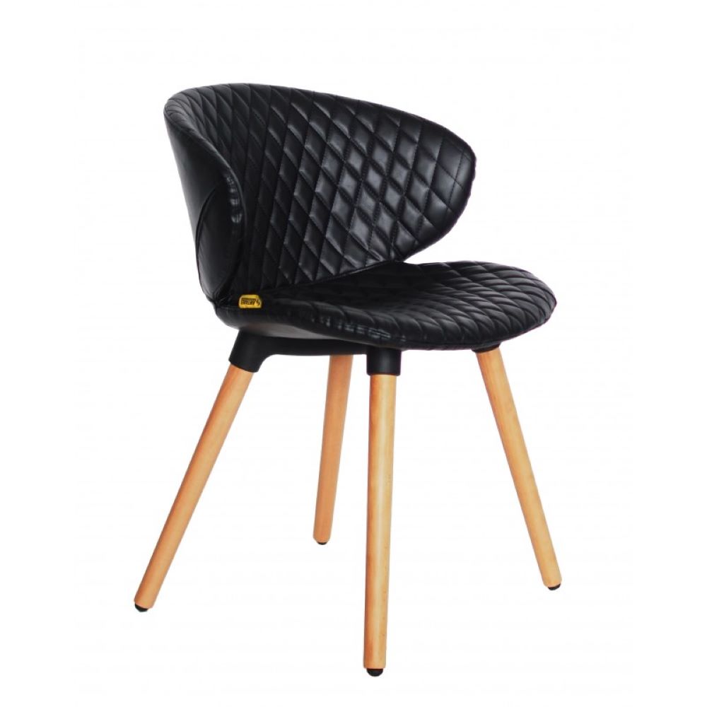 Oferte la Scaun vizitator negru Antares Cover Wood, tapiterie piele ecologica, fix, 58 x 52 x 76 cm