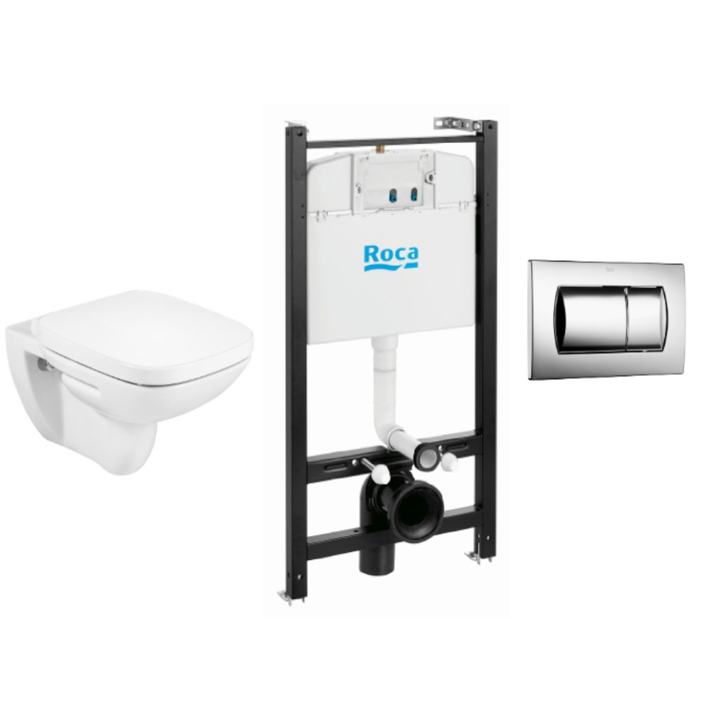 Oferte la Set Roca Debba cu rezervor incastrat, vas WC Rimless, clapeta si capac, alb