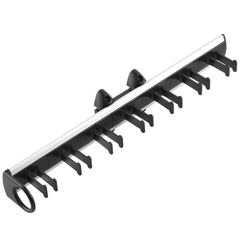 Oferte la Suport pentru cravate, aluminiu/plastic, negru mat, 435 x 45 mm