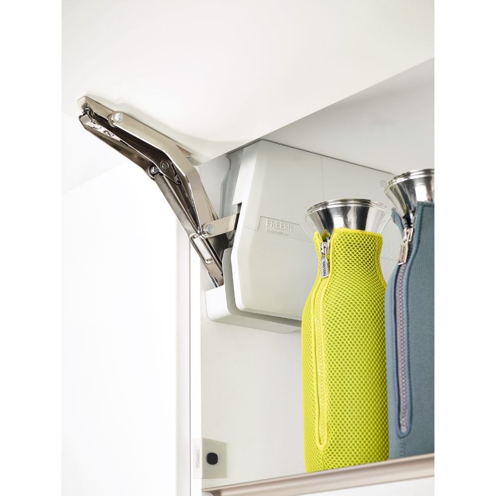 Oferte la Mecanism deschidere usi dulap Kesseboehmer Free Flap Forte tip E, H front 350 - 650 mm, 90° / 107°, gri