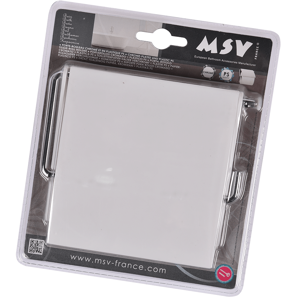 Oferte la Suport hartie igienica MSV, plastic-metal, alb, 13 x 15 x 11,5 cm