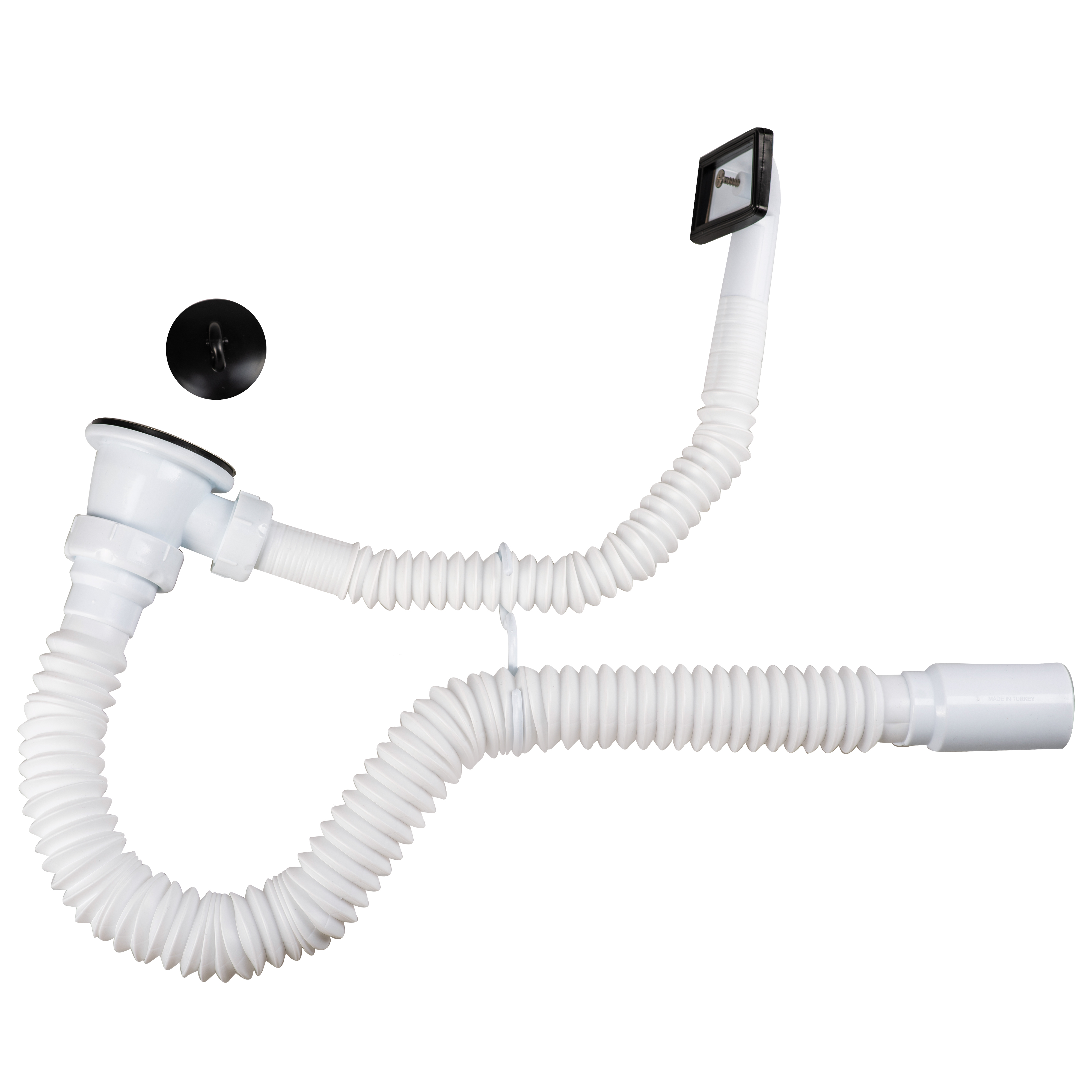 Oferte la Sifon flexibil cu ventil si preaplin Sanitec SN-044, polipropilena, 1 ½”, Ø 32mm