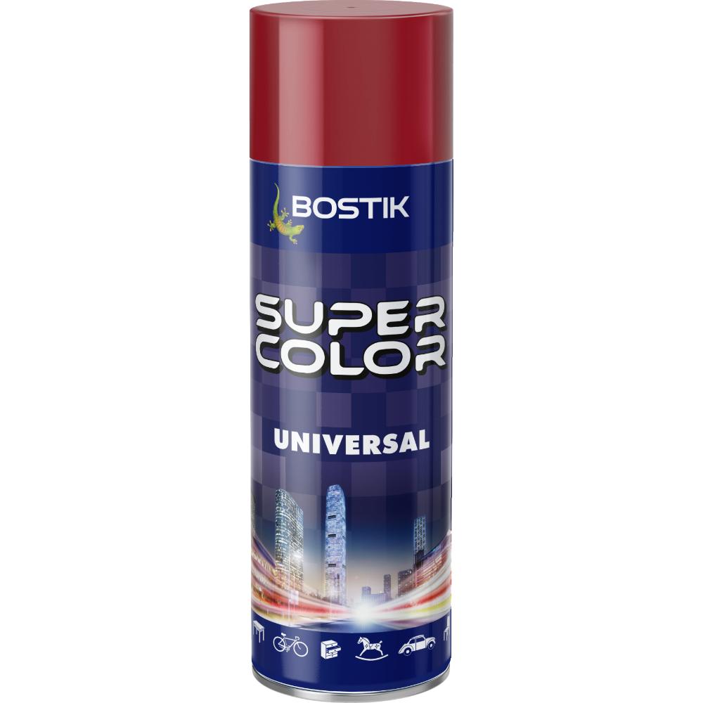 Oferte la Vopsea spray universala decorativa Bostik Super Color, rosu aprins RAL 3005, lucios, interior/exterior, 400 ml