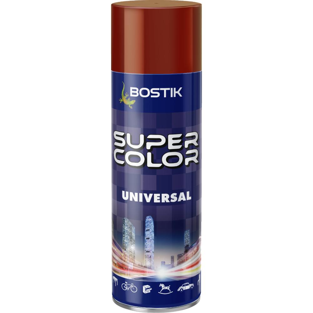 Oferte la Vopsea spray universala decorativa Bostik Super Color, rosu inchis RAL 3011, interior/exterior, 400 ml