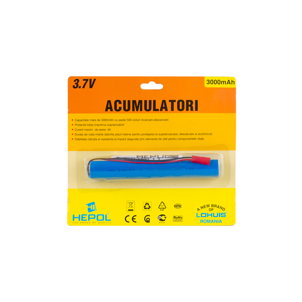 Oferte la Acumulator Hepol Li-ion, 3.7V, 7200mAh