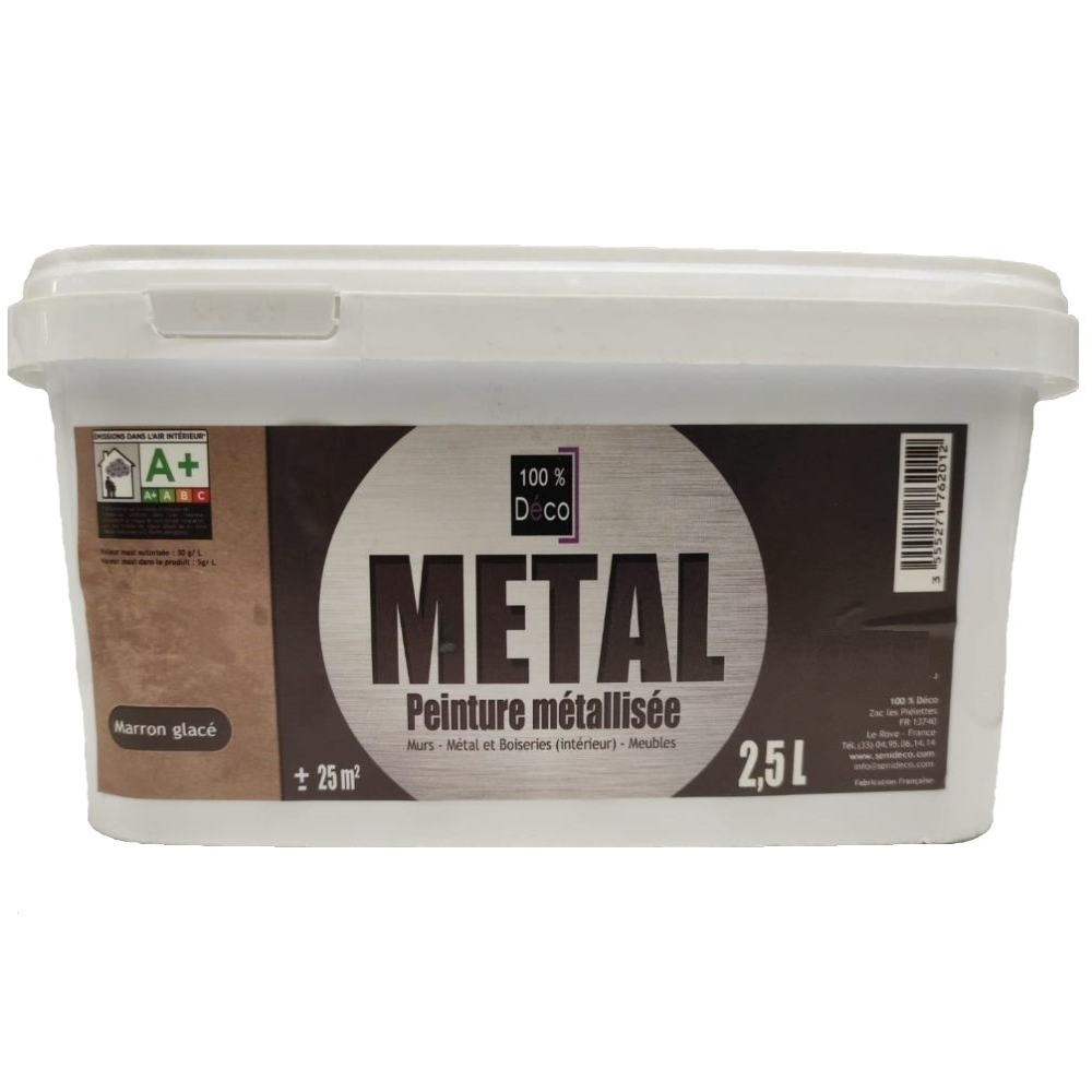 Oferte la Vopsea decorativa cu efect metalizat, Senideco Metal, maro glace, 2.5 L
