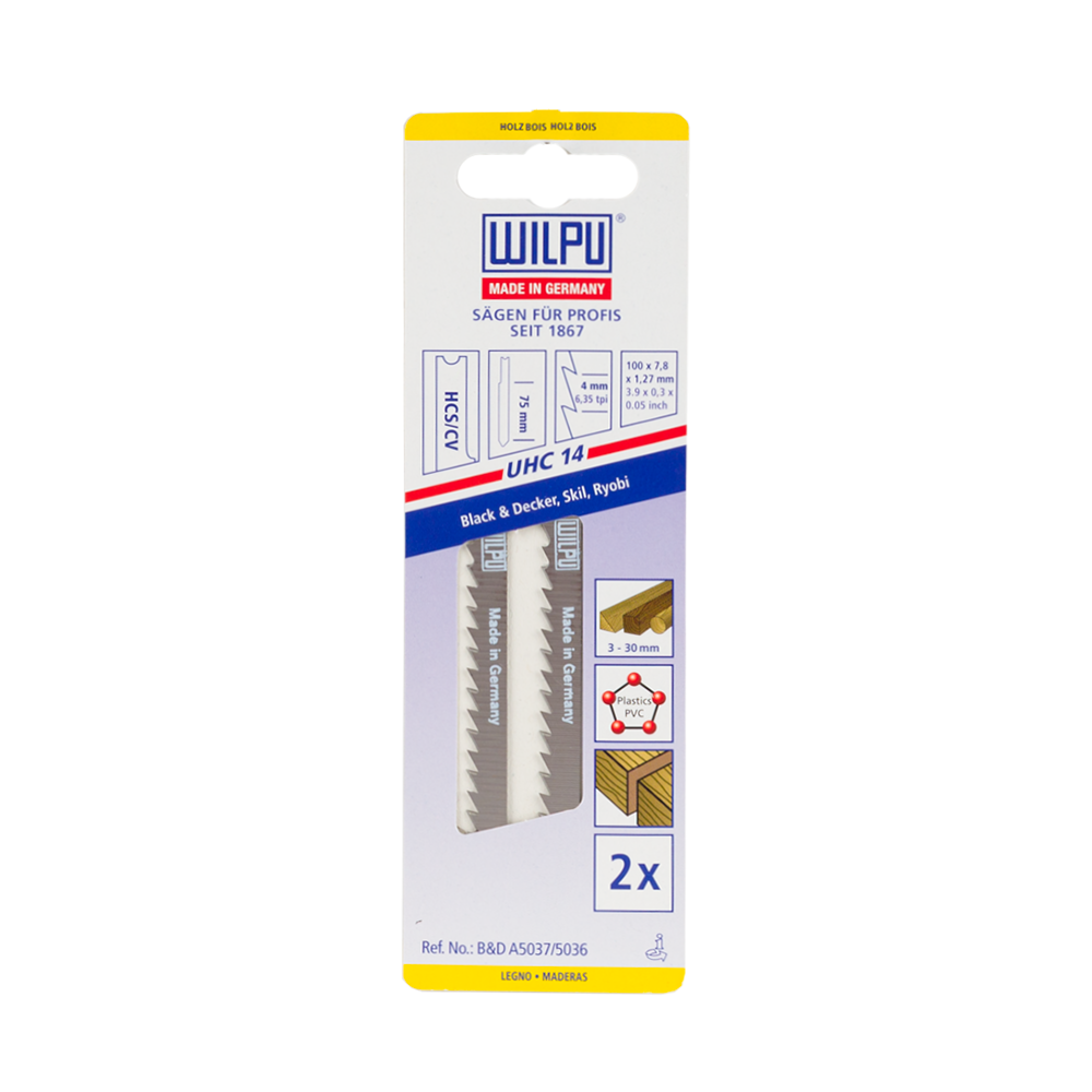 Oferte la Set 2 lame fierastrau Wilpu, HCS/CV, 75 x 4.0 mm