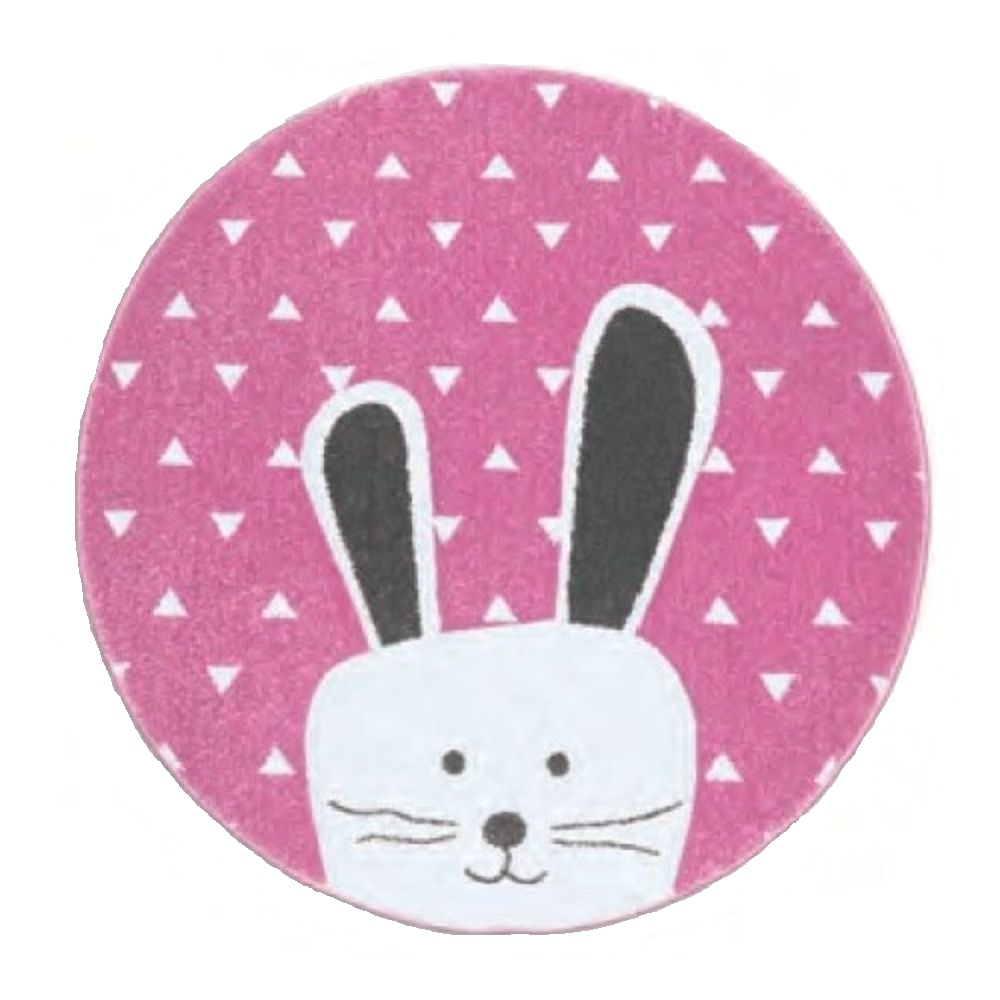 Oferte la   Covor copii Pastel Kids 52 RVR, polipropilena, rotund, roz/alb, 120 cm