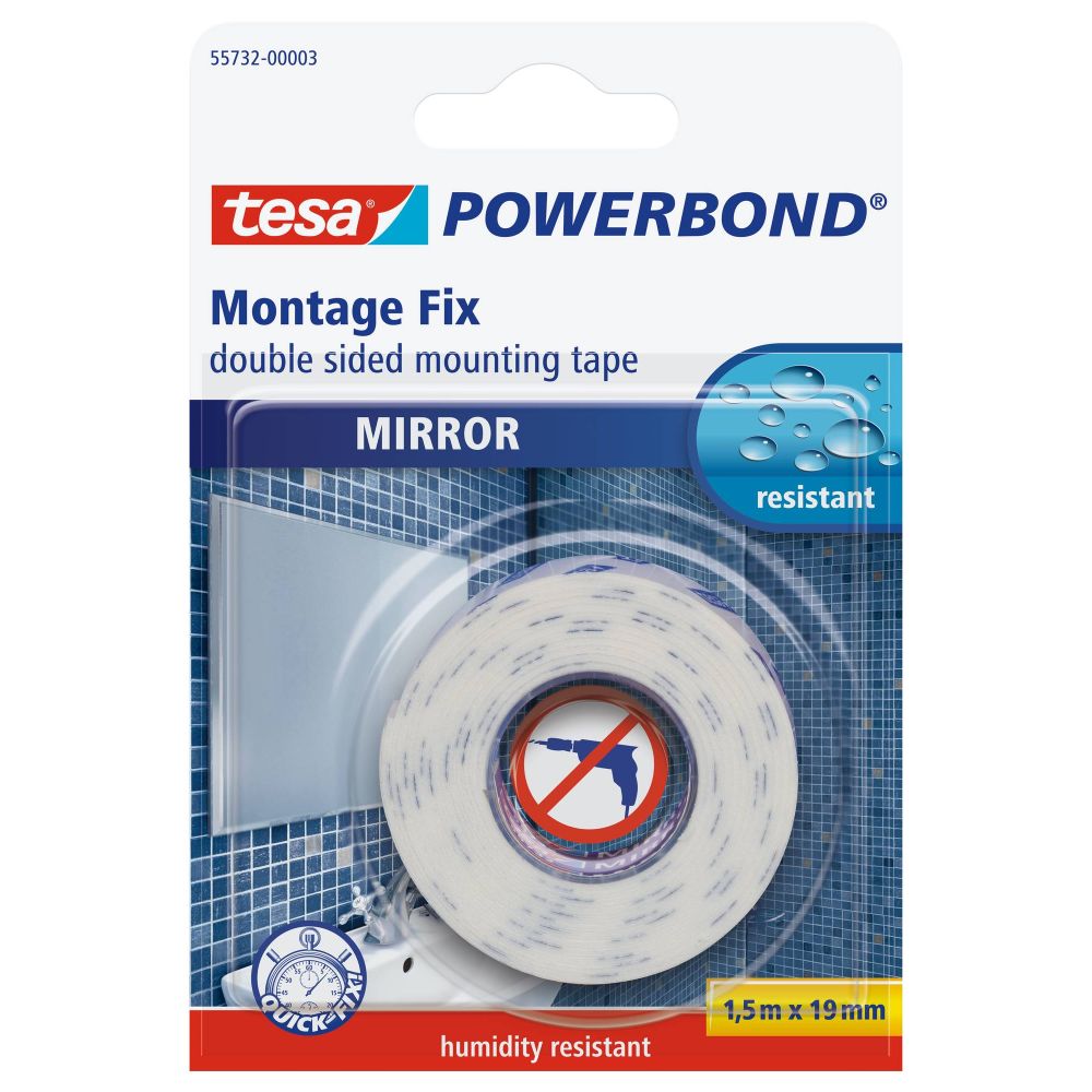 Oferte la Banda montaj dublu adeziva Tesa Powerbond oglinzi 55732, alba, interior/exterior, 19 mm, 1.5m