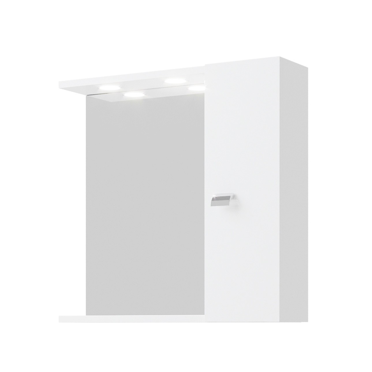 Oferte la Oglinda cu dulap pentru baie Savini Due, PAL, front uni, alb, 57.1 x 58.4 x 15.1 cm 