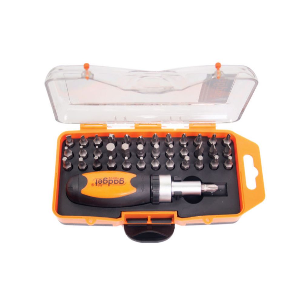 Oferte la Set surubelnita cu clichet si biti Gadget Tools, 38 piese