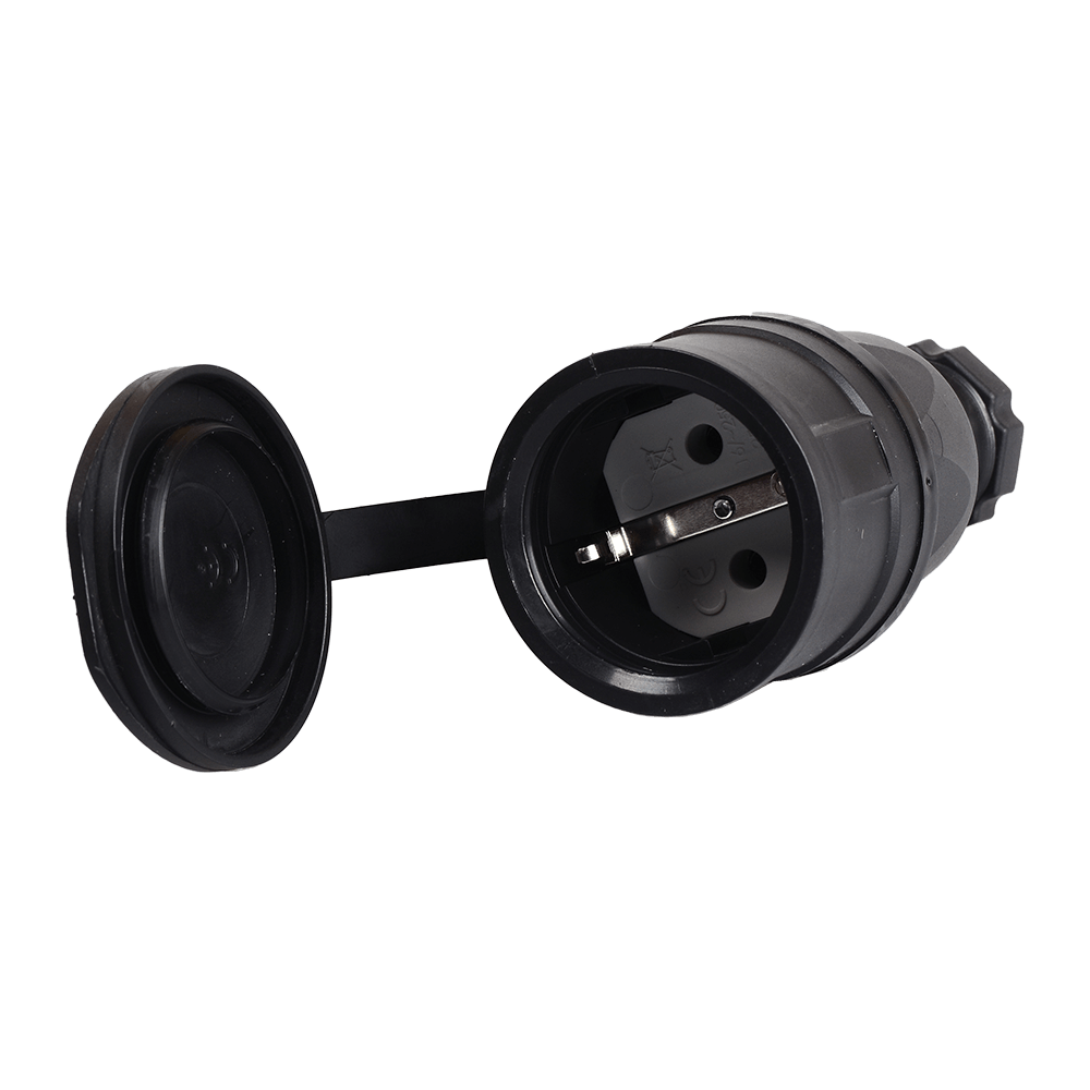Oferte la Priza de cauciuc 2P, PCE 2511-ss Taurus2, capac de protectie, 16A, IP54, negru