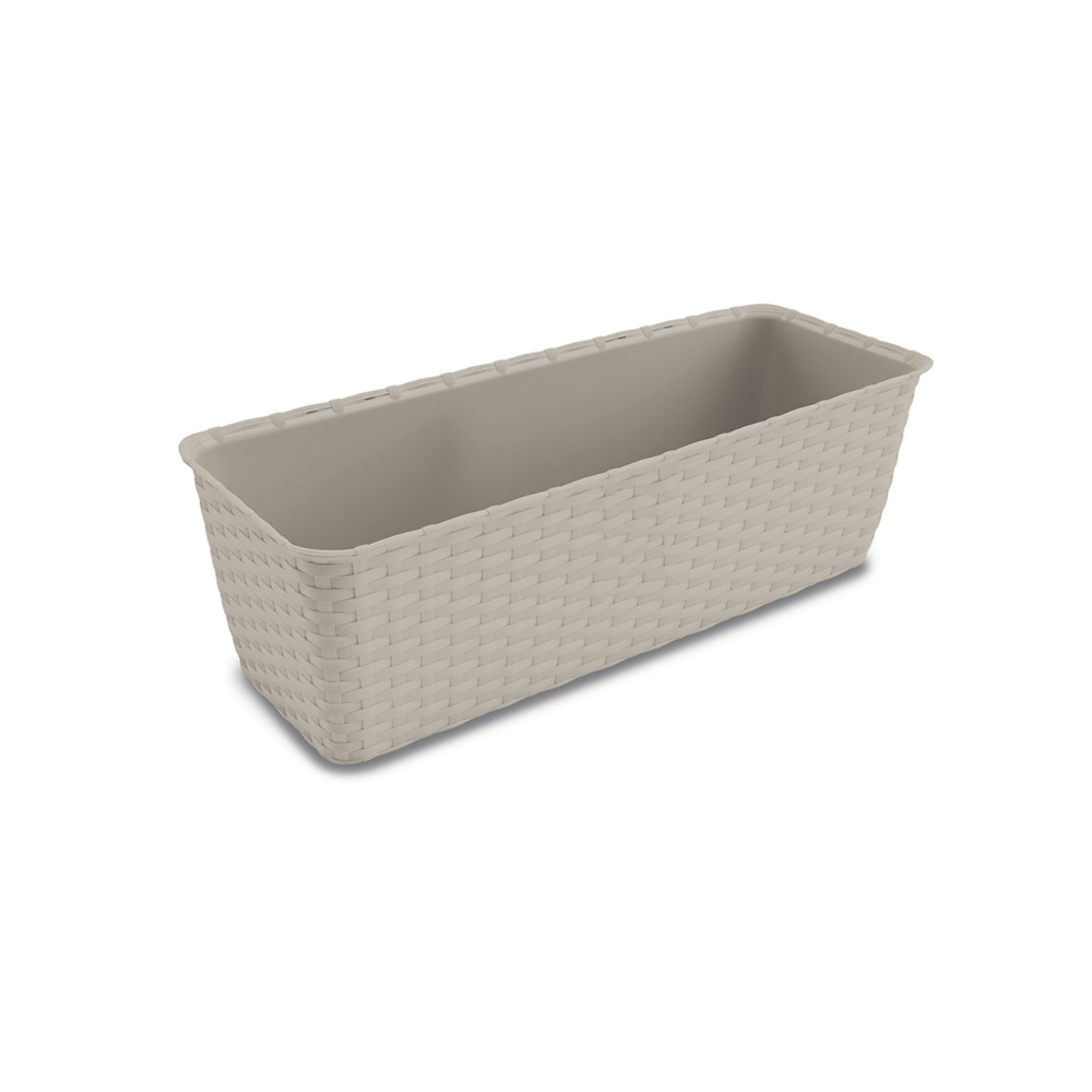 Oferte la Jardiniera ratan Stefanplast, plastic, crem, 2.4 L, 29 cm