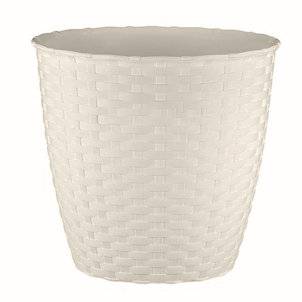 Oferte la Ghiveci ratan Stefanplast, plastic, crem, 1.1 L, diametru 14 cm, 12.5 cm