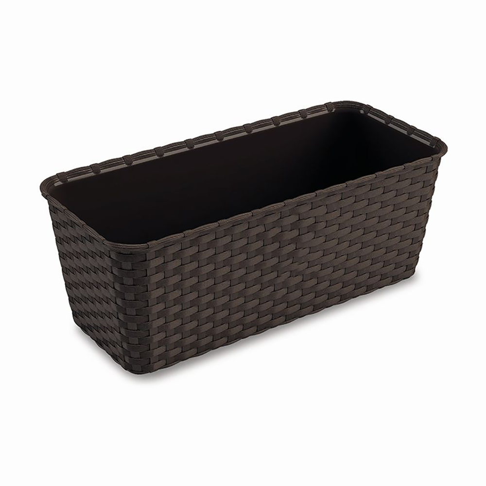 Oferte la Jardiniera ratan Stefanplast, plastic, moka, 2.4 L, 29 cm
