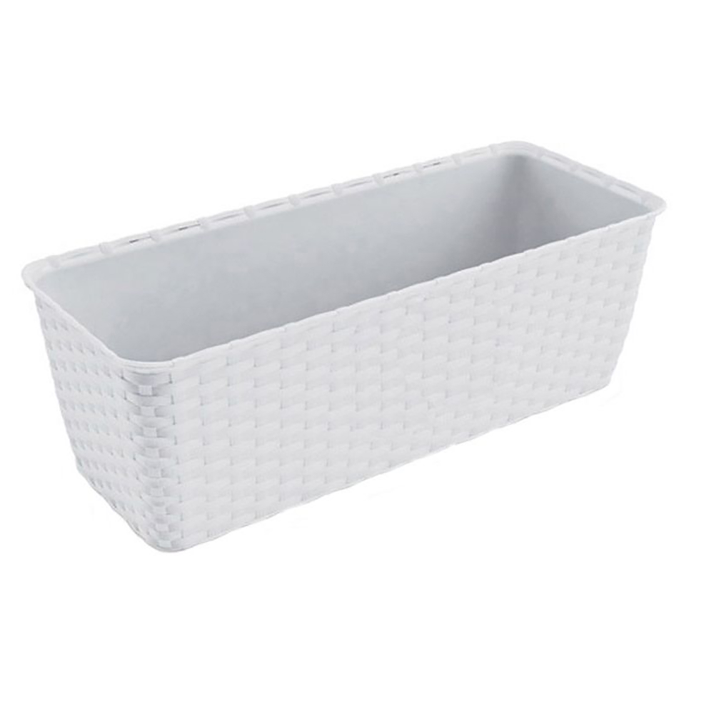 Oferte la Jardiniera ratan Stefanplast, plastic, alb, 9.2 L, 49 cm