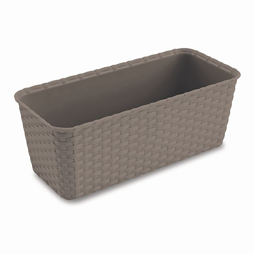 Oferte la Jardiniera ratan Stefanplast, plastic, gri, 2.4 L, 29 cm