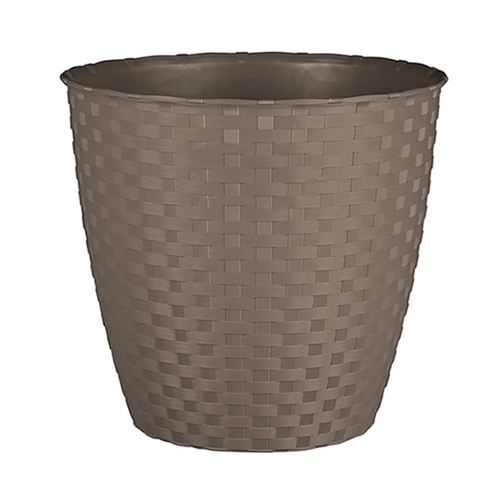 Oferte la Ghiveci ratan Stefanplast, plastic, gri, 3 L, diametru 19 cm, 17.5 cm