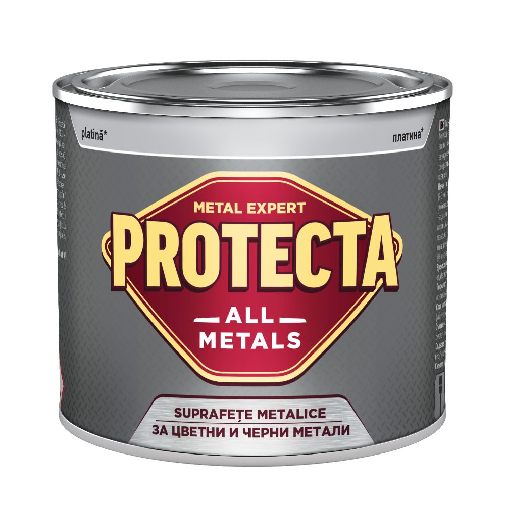 Oferte la Vopsea alchidica/ email Protecta All Metals, platina, interior/exterior, 0.5L