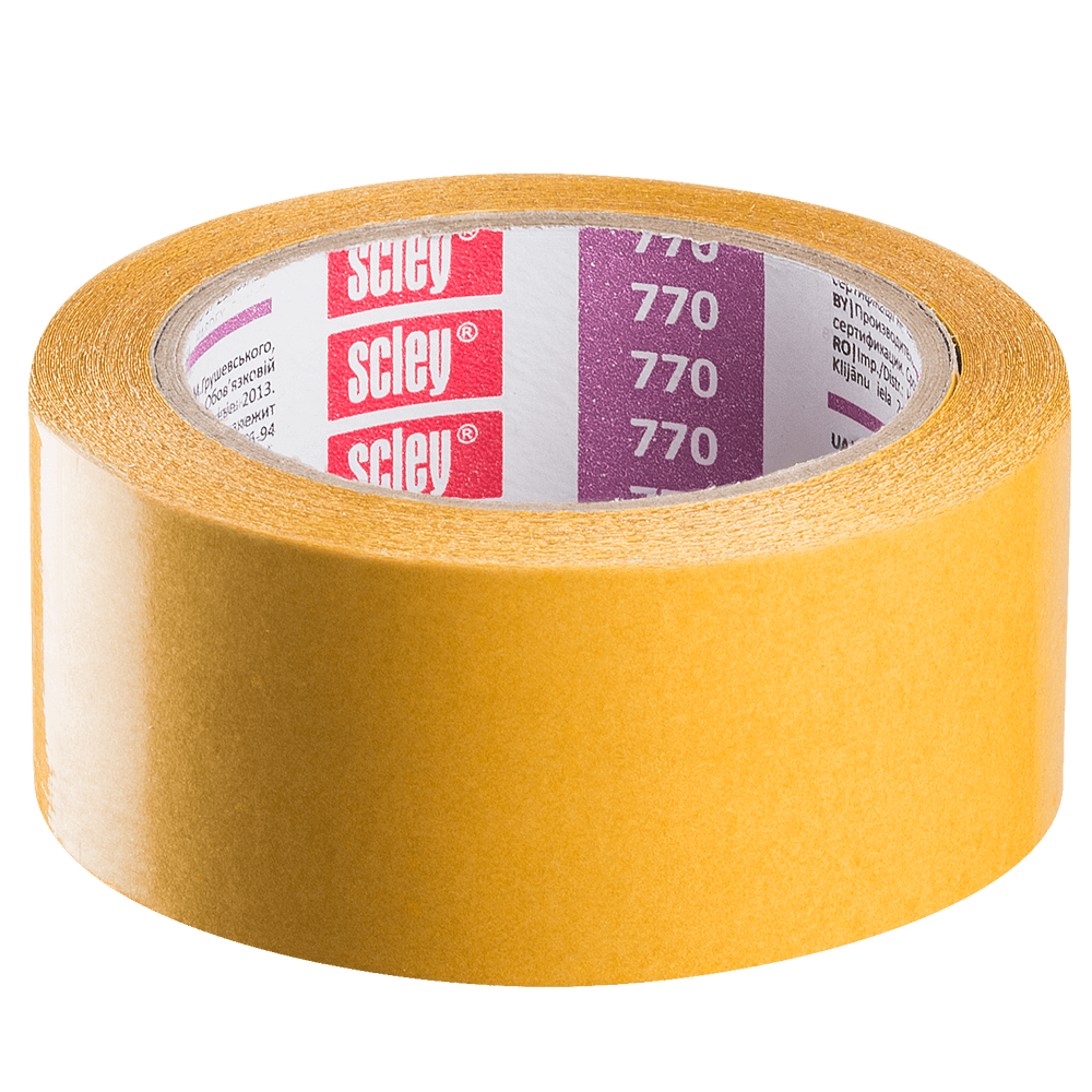 Oferte la Banda dublu adeziva, Scley, galben, 50 mm x 10 m