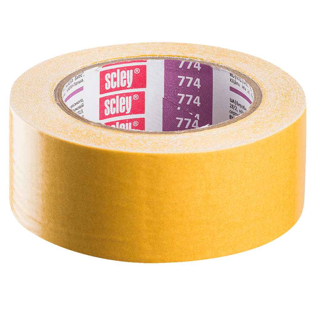 Oferte la Banda dublu adeziva, Scley, galben, 50 mm x 25 m