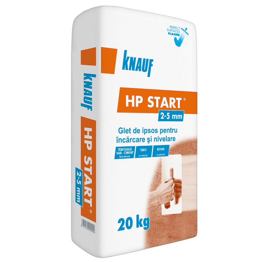 Oferte la Glet incarcare si nivelare Knauf HP Start Plus, pe baza de ipsos, interior, 20 kg