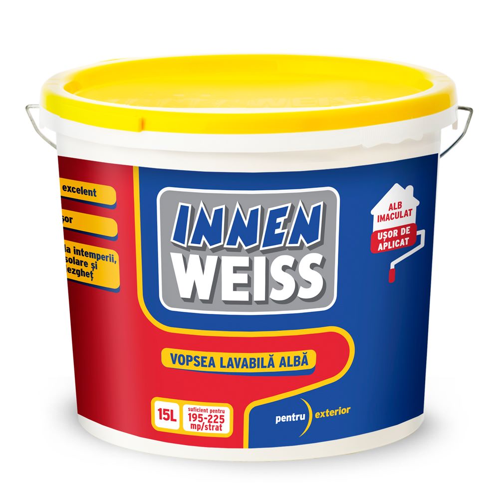 Oferte la Vopsea lavabila exterior Innenweiss, alb, 15 l