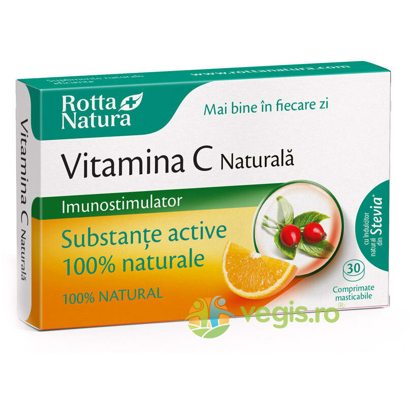 Oferte la Vitamina C Naturala Extract de Macese 30cpr Masticabile