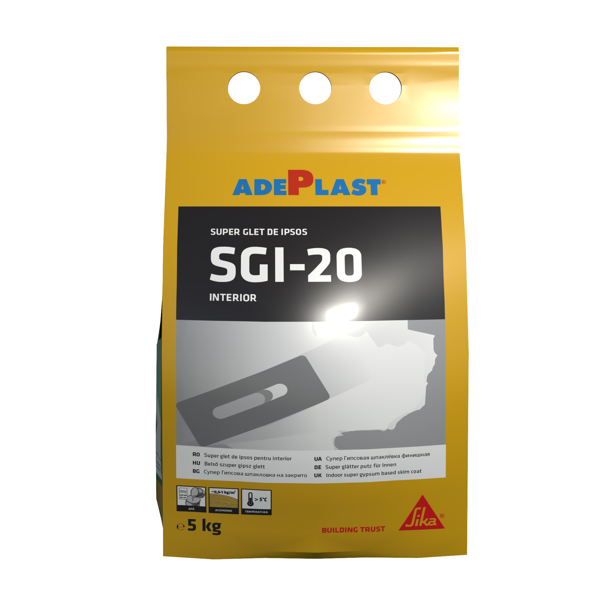Oferte la Glet de finisare Adeplast Super Glet, pe baza de ipsos, pentru interior, 5 kg