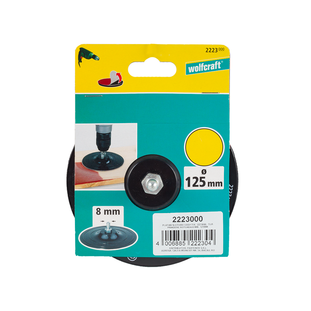 Oferte la Platan de slefuire Wolfcraft, cu tija prindere 8 mm, D 125 mm