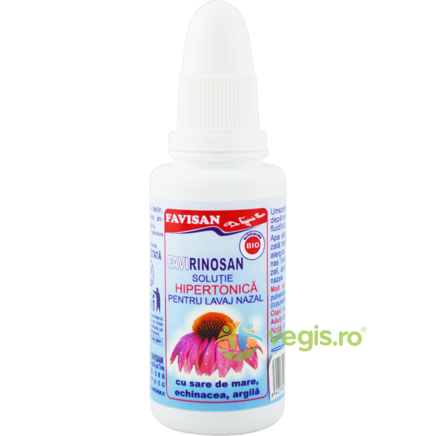 Oferte la Solutie Hipertonica pentru Lavaj Nazal cu Sare de Mare, Echinacea si Argila FaviRinosan 30ml