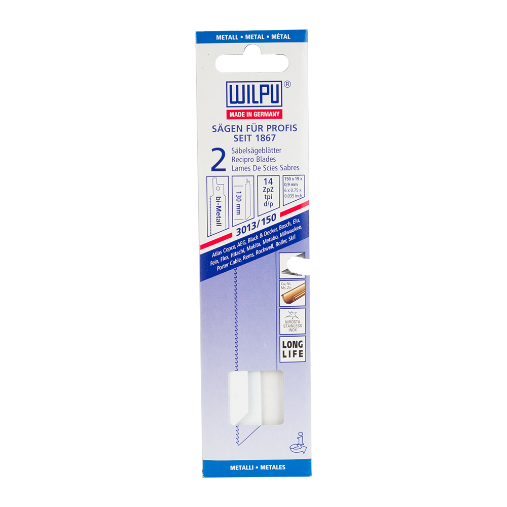 Oferte la Set 2 panze Wilpu, bi-metal pentru fierastrau, 150 x 19 x 0,9 mm