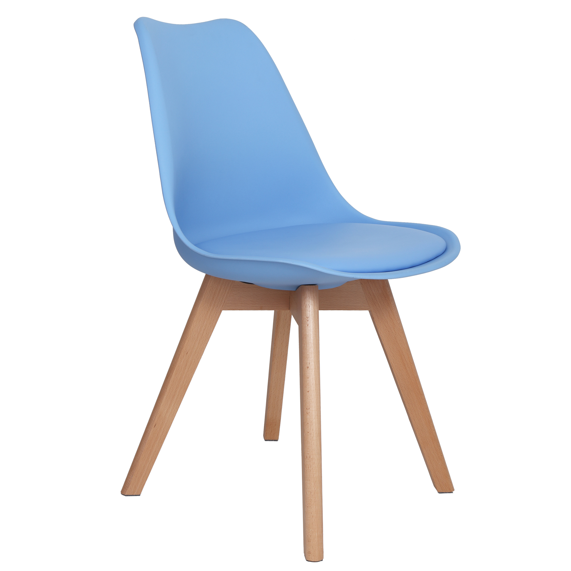 Oferte la Scaun bucatarie tapitat albastru Depozitul de scaune Celia, piele ecologica, cadru lemn, max. 110 kg, 48.5 x 50 x 82.5 cm
