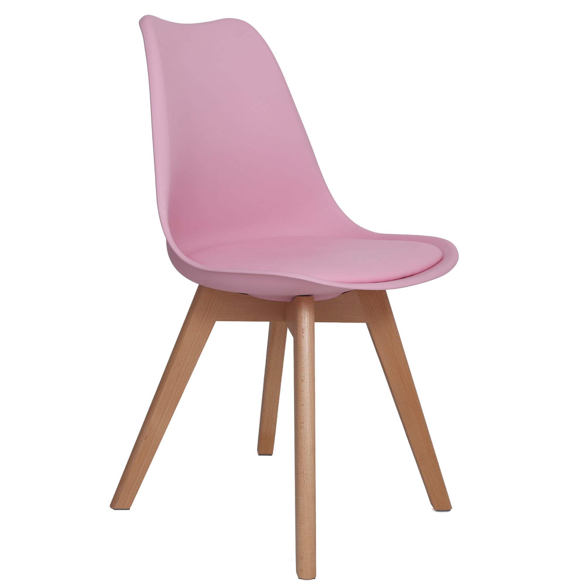 Oferte la Scaun bucatarie tapitat roz Depozitul de scaune Celia, piele ecologica, cadru lemn, max. 110 kg, 48.5 x 50 x 82.5 cm