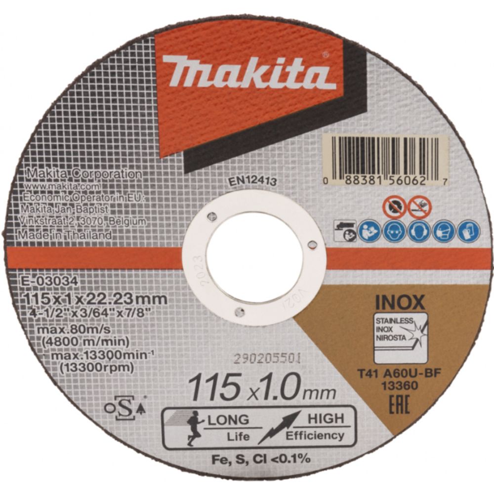 Oferte la Disc debitare inox, Makita, 115 x 22.2 x 1 mm