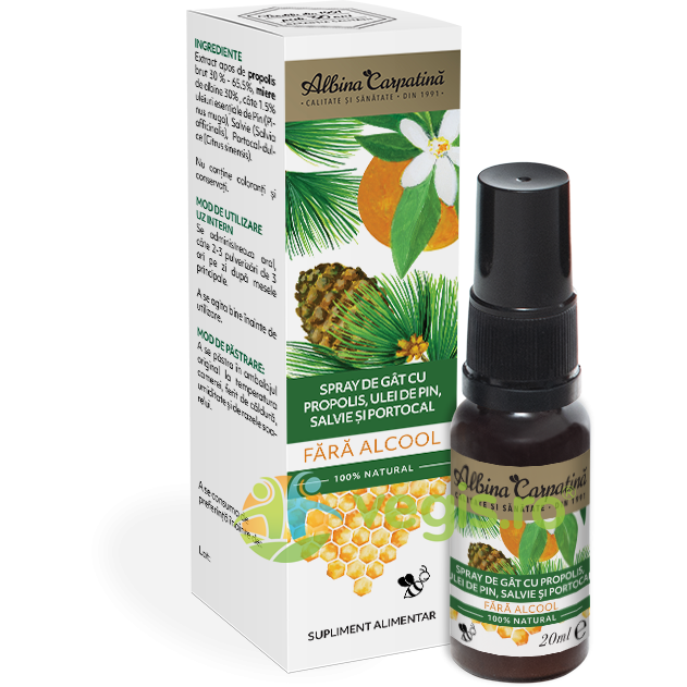 Oferte la Spray de Gat cu Propolis, Pin, Salvie si Portocal fara Alcool 20ml