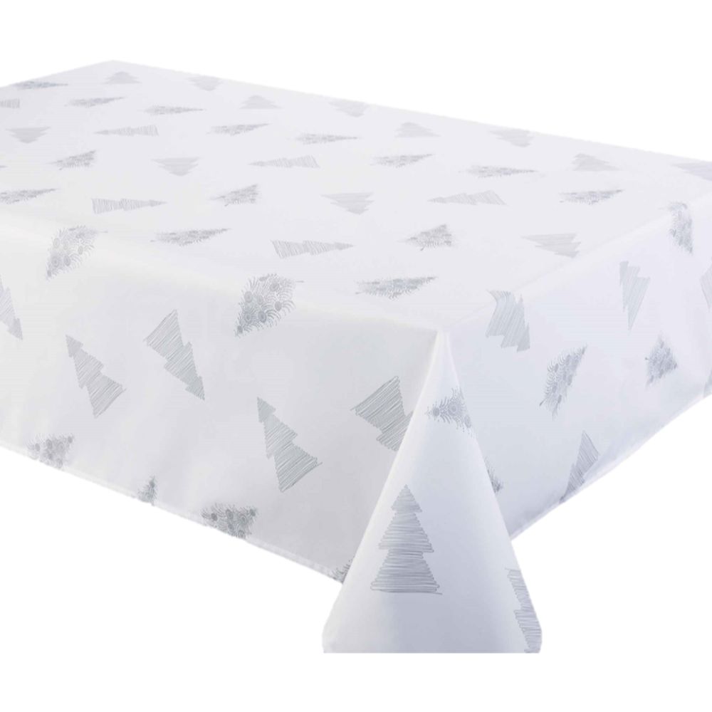 Oferte la Fata de masa teflonata, Atria, model de Craciun, alb, 140 x 140 cm