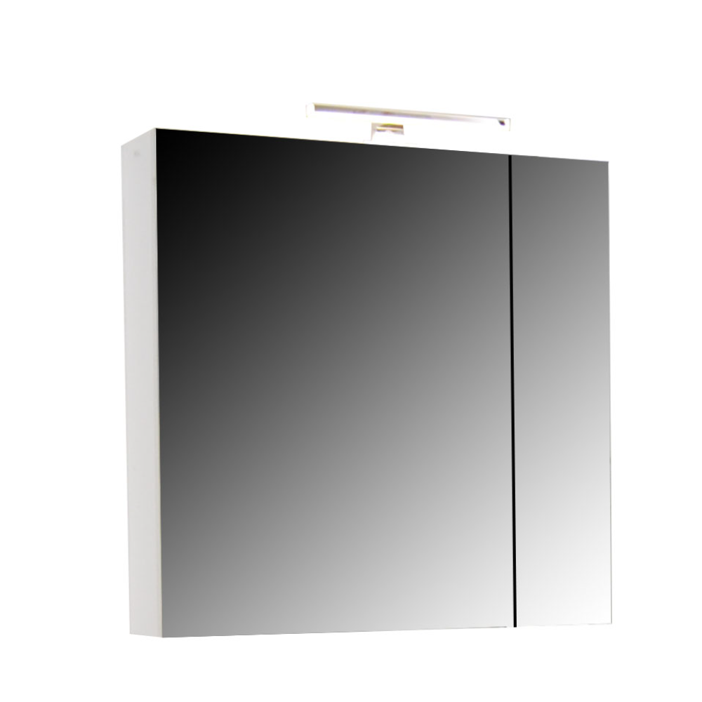 Oferte la Oglinda cu dulap baie Badenmob Seria 765, PAL, alb, 2 usi, 2 rafturi, 70 x 68 x 14.5 cm