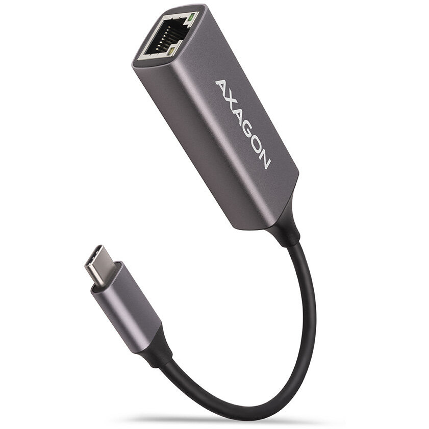 Oferte la Adaptor retea USB3.2 Gen 1 Tip C la Gigabit Ethernet 10/100/1000 ADE-TRC Metalic Gri