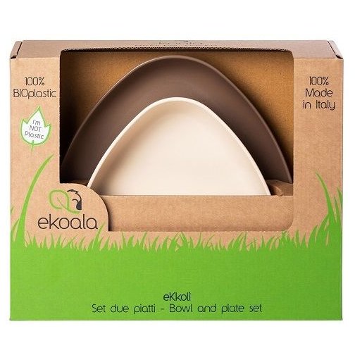 Oferte la Set 2 farfurii eKkoli BIOplastic White / Brown