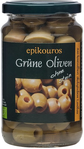 Oferte la Masline verzi fara samburi, bio, 315g Epikouros