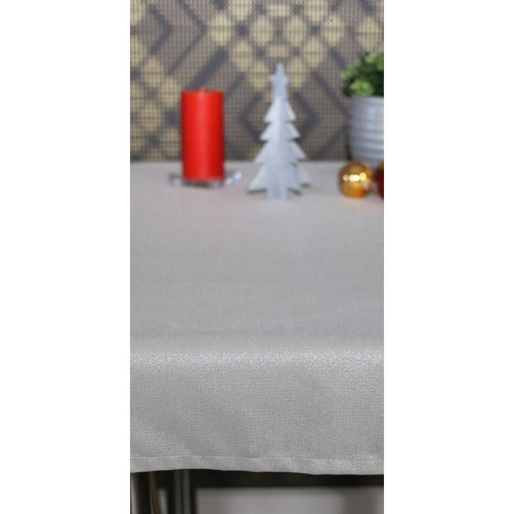 Oferte la Napron Chris Noble, insertii argintii, poliester, bumbac, 140 x 40 cm